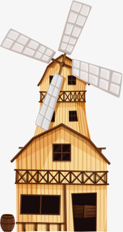 大风扇和小房屋素材