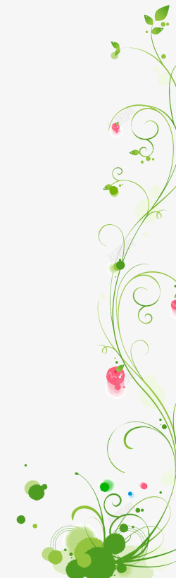 圆圈花朵绿色蔓藤高清图片