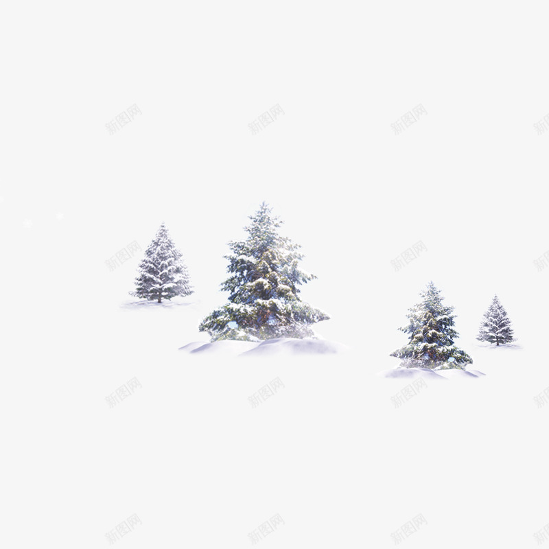 冬季里的树png免抠素材_新图网 https://ixintu.com 冬天 冬天的树 冬天的雪 白色的树 雪花 雪花覆盖的树