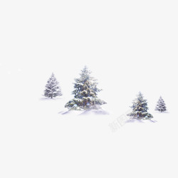 冬天雪覆盖的房子冬季里的树高清图片