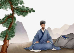 大师卡通王阳明插画高清图片