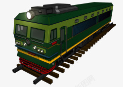绿皮火车插画素材