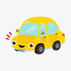 AI图免抠黄色卡通的小汽车高清图片