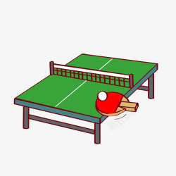 绿色球拍乒乓球台插画高清图片