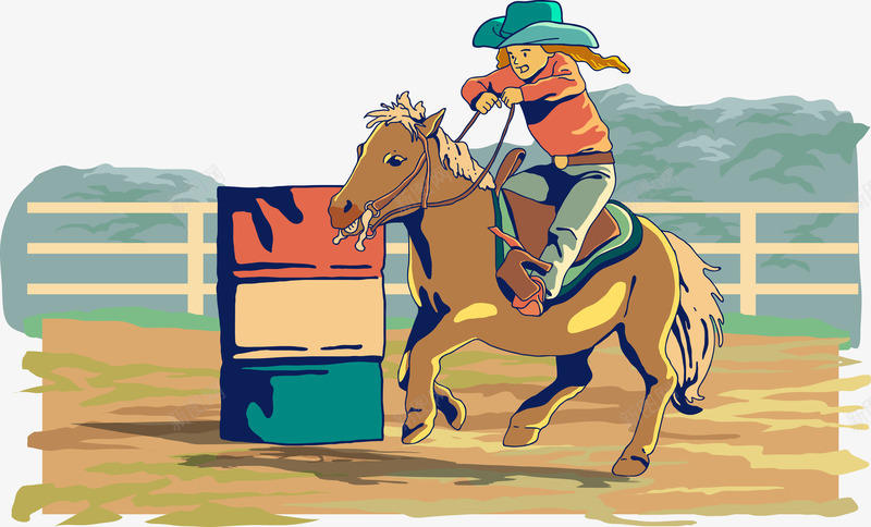 骑马png免抠素材_新图网 https://ixintu.com 卡通 小孩子 户外拓展 户外活动 马场