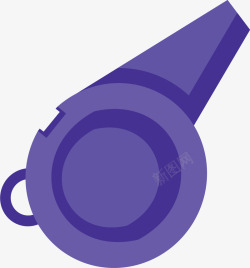 紫色哨子紫色足球比赛口哨矢量图高清图片