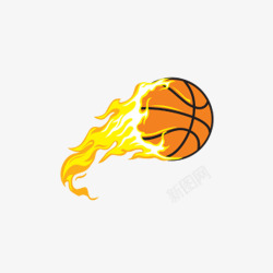 卡通篮球火焰火球插画素材