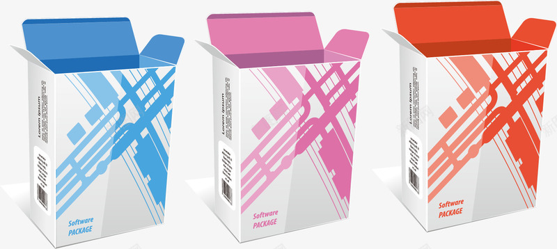 彩色纸盒png免抠素材_新图网 https://ixintu.com 包装盒 盒子 矢量纸盒 纸盒子
