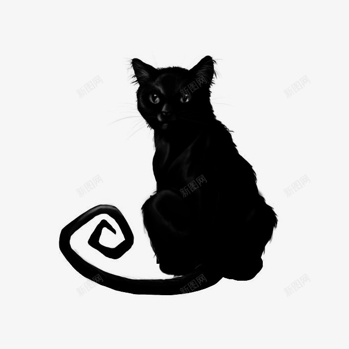 黑色猫图png免抠素材_新图网 https://ixintu.com 密室逃脱 猫 黑猫 黑色