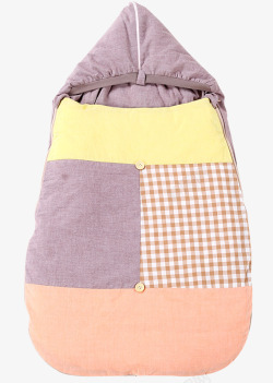 紫色被子初生婴儿防惊跳拼色睡袋高清图片
