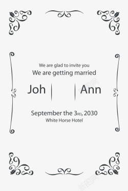 结婚典礼结婚典礼邀请函边框矢量图高清图片
