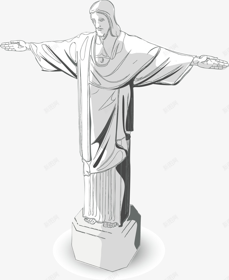 耶稣像png免抠素材_新图网 https://ixintu.com 地标 巴西 旅行