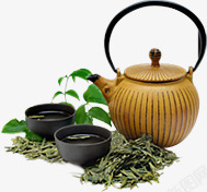 茶壶茶叶装饰素材