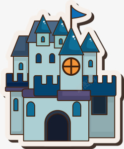 蓝色城堡房屋素材