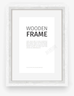 木头书画框白色边框高清图片