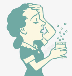 酸痛PNG插图病痛难受喝水高清图片