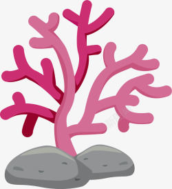 一株海草世界海洋日紫色珊瑚高清图片