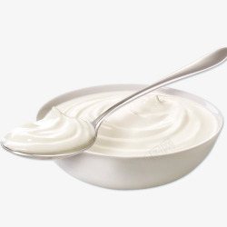 螺旋状白色碗老酸奶高清图片