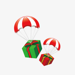 降落伞礼物免扣素材圣诞节圣诞礼物降落伞高清图片