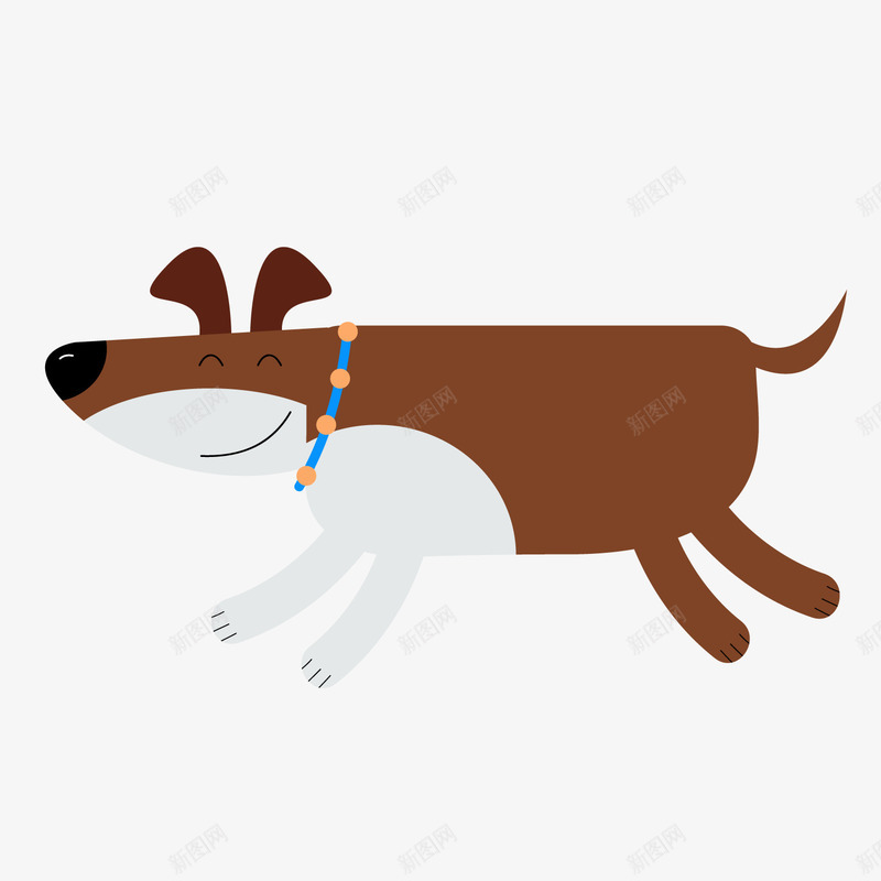 奔跑的宠物狗png免抠素材_新图网 https://ixintu.com 卡通动物 卡通小狗 奔跑的动物 背景装饰
