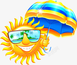 夏日清凉太阳遮阳伞墨镜素材