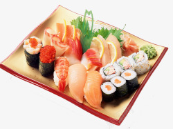 刺身紫菜寿司卷日本和风料理高清图片
