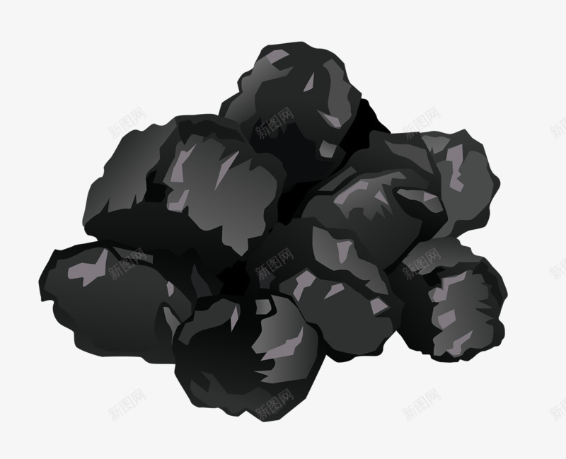 黑色煤块png免抠素材_新图网 https://ixintu.com 手绘 煤块 矿物 黑色