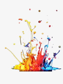 创意色彩喷溅舞动的颜料高清图片