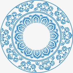 中国青花桌面图标下载圆形青花瓷花纹高清图片