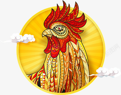 中国金鸡拜年png免抠素材_新图网 https://ixintu.com 中国 拜年 素材 金鸡