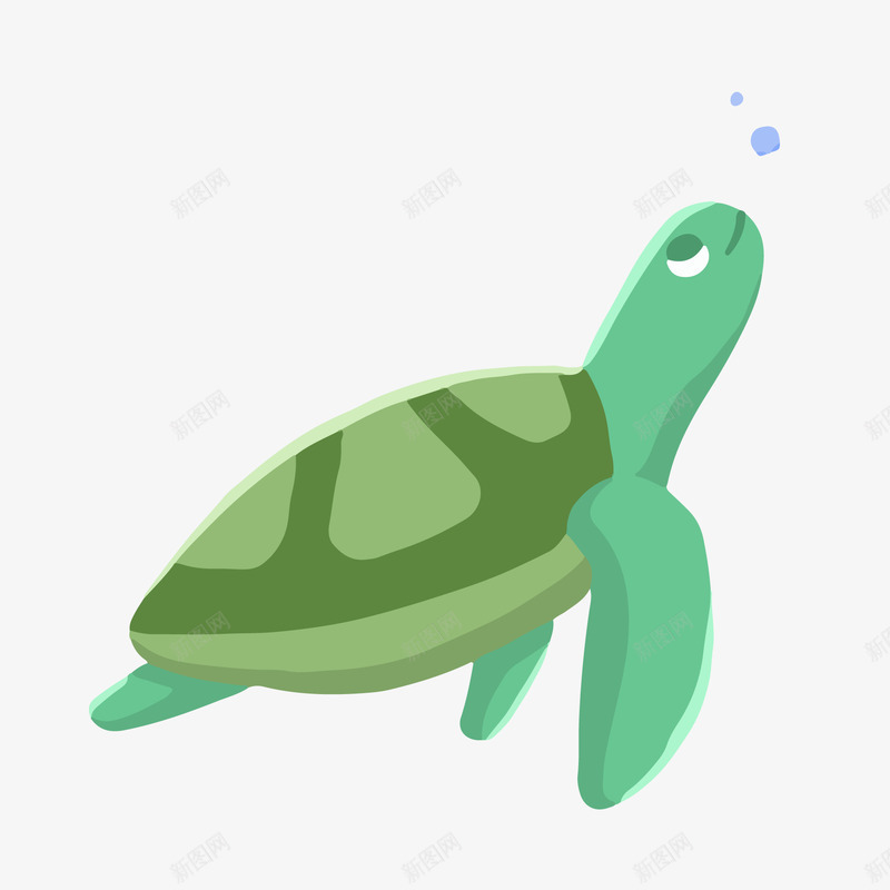 卡通手绘乌龟png免抠素材_新图网 https://ixintu.com 乌龟 动物 卡通 手绘 海底 海洋 海龟 绿色
