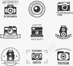 相机logo手绘照相机图标矢量图高清图片