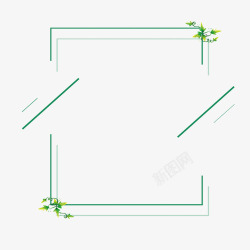 清新薄荷绿文艺边框高清图片