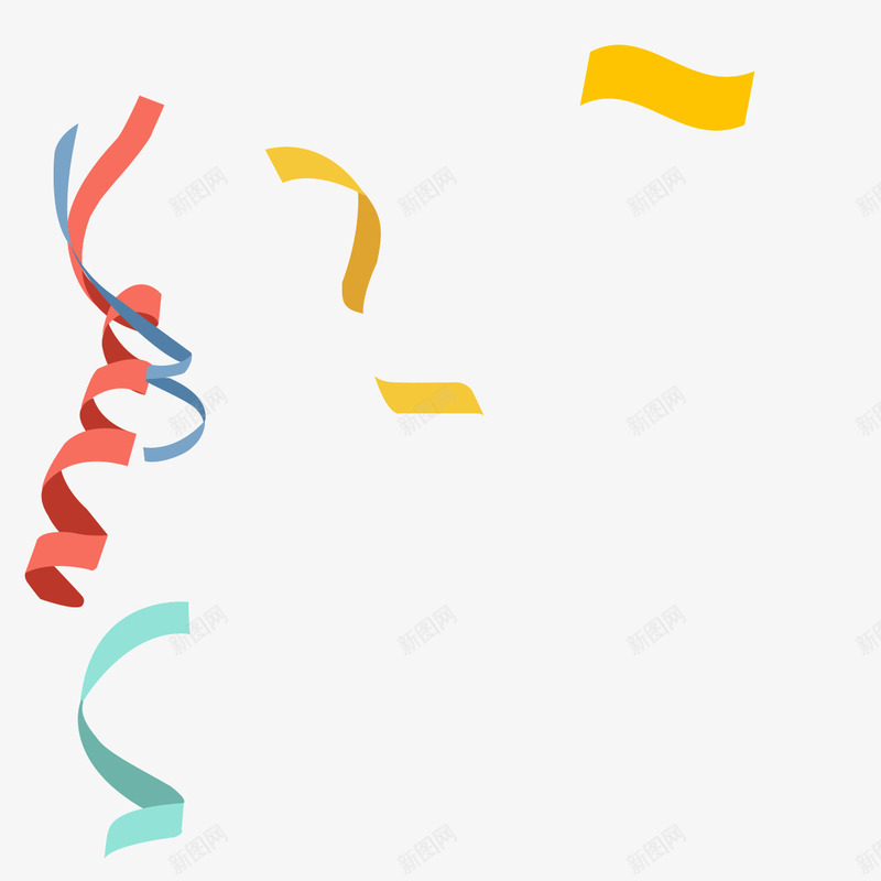 漂浮彩带psd免抠素材_新图网 https://ixintu.com 彩带 新图网 活动 活动促销 淘宝素材 漂浮彩带 红色 蓝色 黄色
