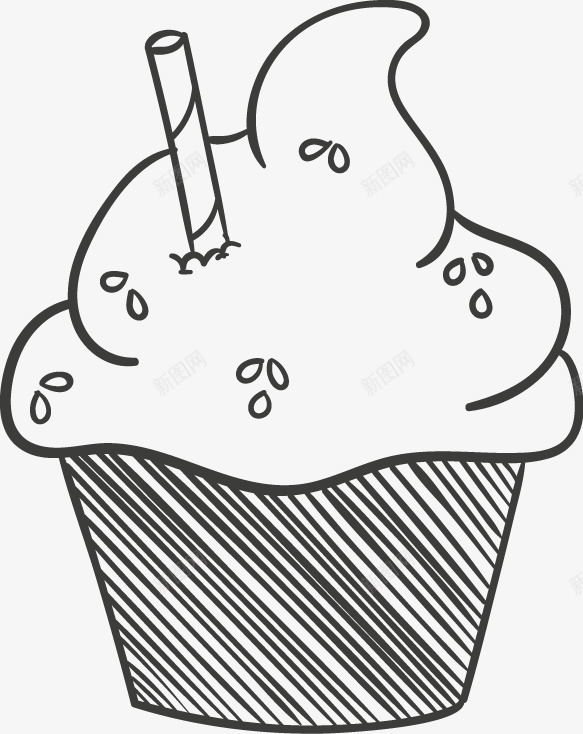 卡通冰激凌图标png_新图网 https://ixintu.com 卡通 奶油冰激凌 平面 简笔画 美味 食物
