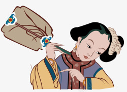 高挽发髻的女人女人矢量图高清图片