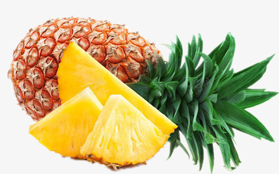 一个菠萝和一堆菠萝肉png免抠素材_新图网 https://ixintu.com 产品实物 凤梨 新鲜 水果 生鲜 菠萝 食物