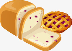 蛋糕切片卡通手绘切片面包矢量图高清图片