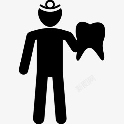 人的身体人和大牙齿的轮廓图标高清图片