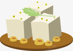 创意饺子食材卡通白豆腐图矢量图高清图片
