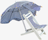 蓝色沙滩椅和遮阳伞png免抠素材_新图网 https://ixintu.com 沙滩椅 蓝色 遮阳伞