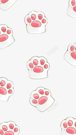 猫爪印卡通可爱猫爪平铺高清图片
