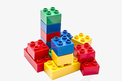 矢量堆积木实物一堆彩色积木玩具高清图片