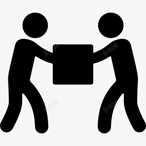 男子携带一个盒子图标png_新图网 https://ixintu.com 人 合作 帮助 援助工作