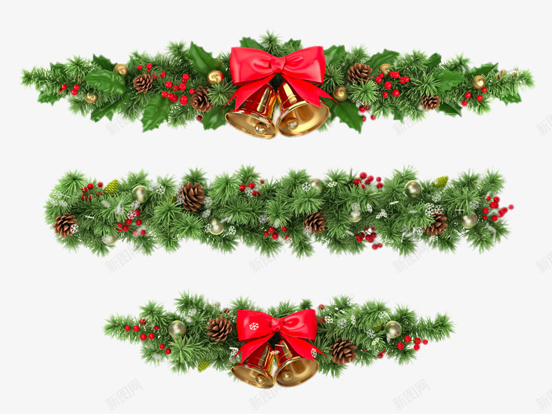 三款圣诞树装饰png免抠素材_新图网 https://ixintu.com png图片 png图片素材 三款圣诞树装饰 免费png素材 圣诞节元素 圣诞节装饰 铃铛
