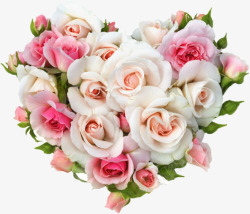 心形装饰素材心形玫瑰花装饰高清图片