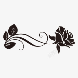 黑色背景图手绘玫瑰花纹高清图片