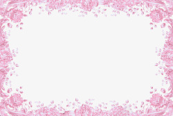 粉色花纹相框素材