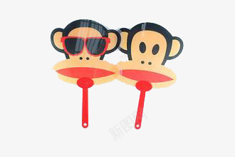 卡通可爱猴子扇子png免抠素材_新图网 https://ixintu.com 卡通 可爱 扇子 猴子