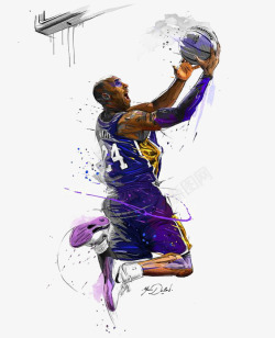 篮球动图水彩篮球运动员高清图片